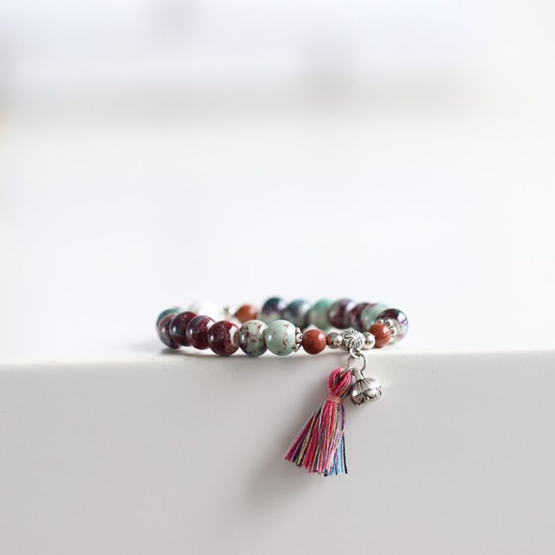 

Национальный стиль Оригинальная печная трансмутация Керамическая кисточка Маленький ювелирный браслет Drunken Imperial Concubine