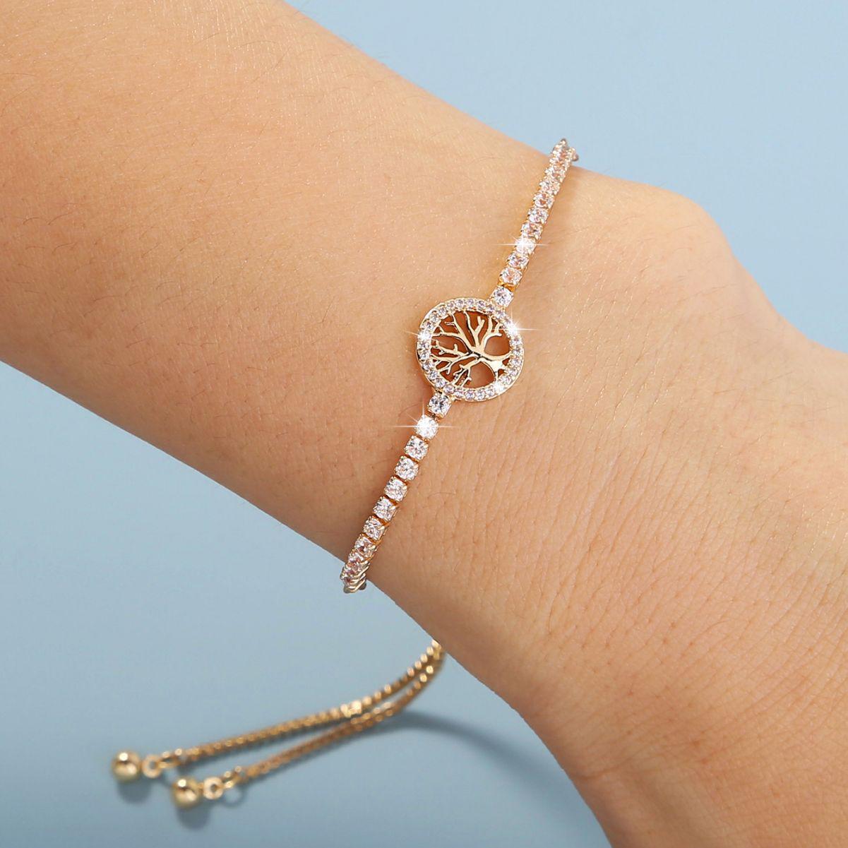 

Stylish Adjustable Luxury Zircon Tree of Life Bracelet for Women