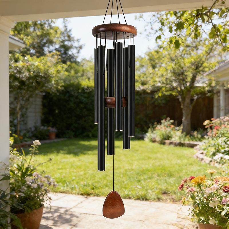 Retro Aluminiumrohr Windspiel Metall Heimdekoration Anhänger Außen Kondolenzglocke