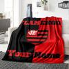 Name Custom CR Flamengo Print Flannel Blanket High Quality Warm Comfortable Cover for All Seasons Perfect for Gifts Home Decor