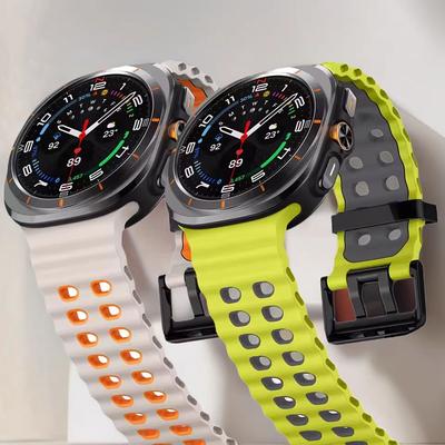 Bracelet Marine pour Samsung Galaxy Watch ultra Sangle 47mm Accessoires Deux couleurs Sport silicone Bracelet Galaxy Watch 7 ultra Bracelets