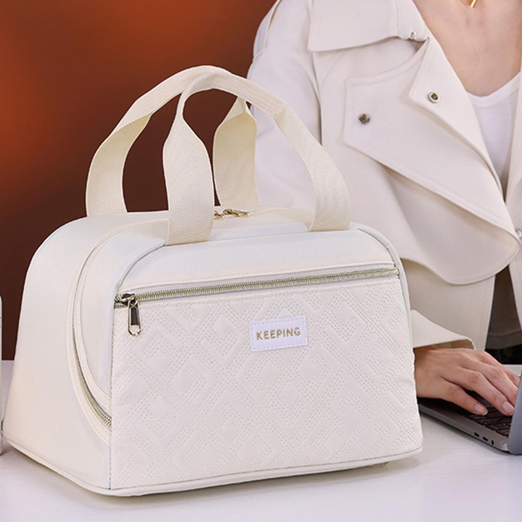 Large Capacity Insulated Lunch Bag Thermal Handbag For Work School Picnics Easy To Clean Lightweight Food Storage Bag