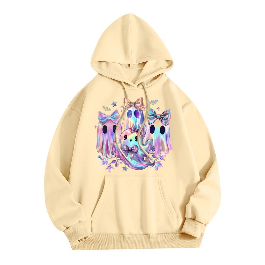 Dammode Lättviktig Långärmad Pullover Med Fickor Baseballtryck Hoodie