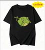 American Cartoon Tattered Frog Print Tshirt With Quirky Emotional Style Casual Short Sleeved Summer Top