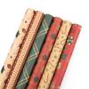 6pcs-New Retro Christmas Kraft Paper Wrapping Paper Christmas Gift Wrapping Paper DIY Set