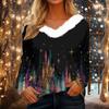 Long Sleeve Shirts For Women Cute Tops Christmas Prints Tees Blouses Casual Plus Size Basic Tops Pullover