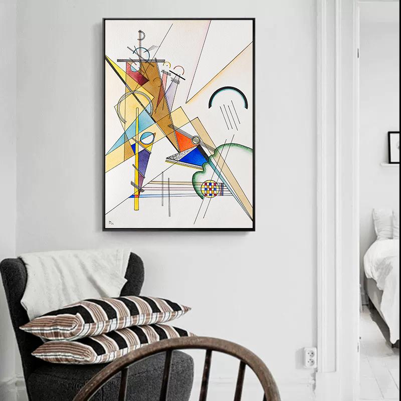 Wassily Kandinsky Geometriska konstverk Affischer Dukmålning Abstrakta reproduktioner Väggkonstbild för vardagsrum Heminredning