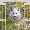 Rotating Wind Chime Pink Sakura Fox Pattern 3D Metal Garden Spinner Large Kinetic Wind Catcher Outdoor Decor Gift for Home Yard