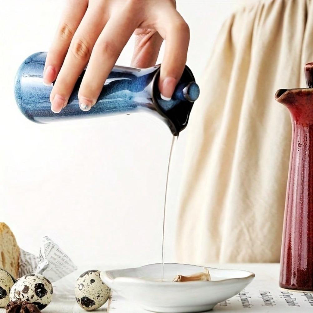 Japon Tarzı Seramik Yağdanlık Ev Tipi Soya Sosu Sirke Yağ Şişesi Zeytinyağı Baharat Saklama Kabı Mutfak Aksesuarları