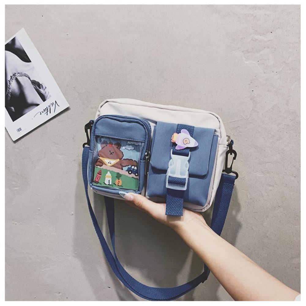 Kunststoffe Kawaii Tasche Canvas Transparent Umhängetaschen Mode Mädchen Student Kleine Canvas Tasche Frauen