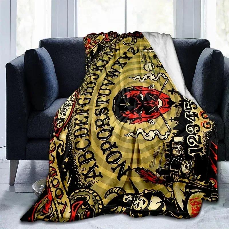 Cat Skulls Board Throw Blanket Witchy Premium Blanket Gothic Home Decor Goth Blanket Halloween Decor Witchcraft Blanket