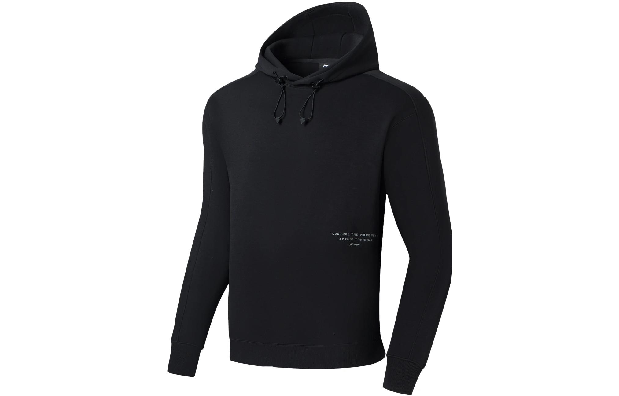 Li Ning Training Series Sweatshirts Unisex Black Hooded Moderate Regular AWDSF89-4 S