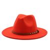 British jazz top hat autumn and winter new woolen hat for men and women simple felt big eaves hat trendy flat edge hat
