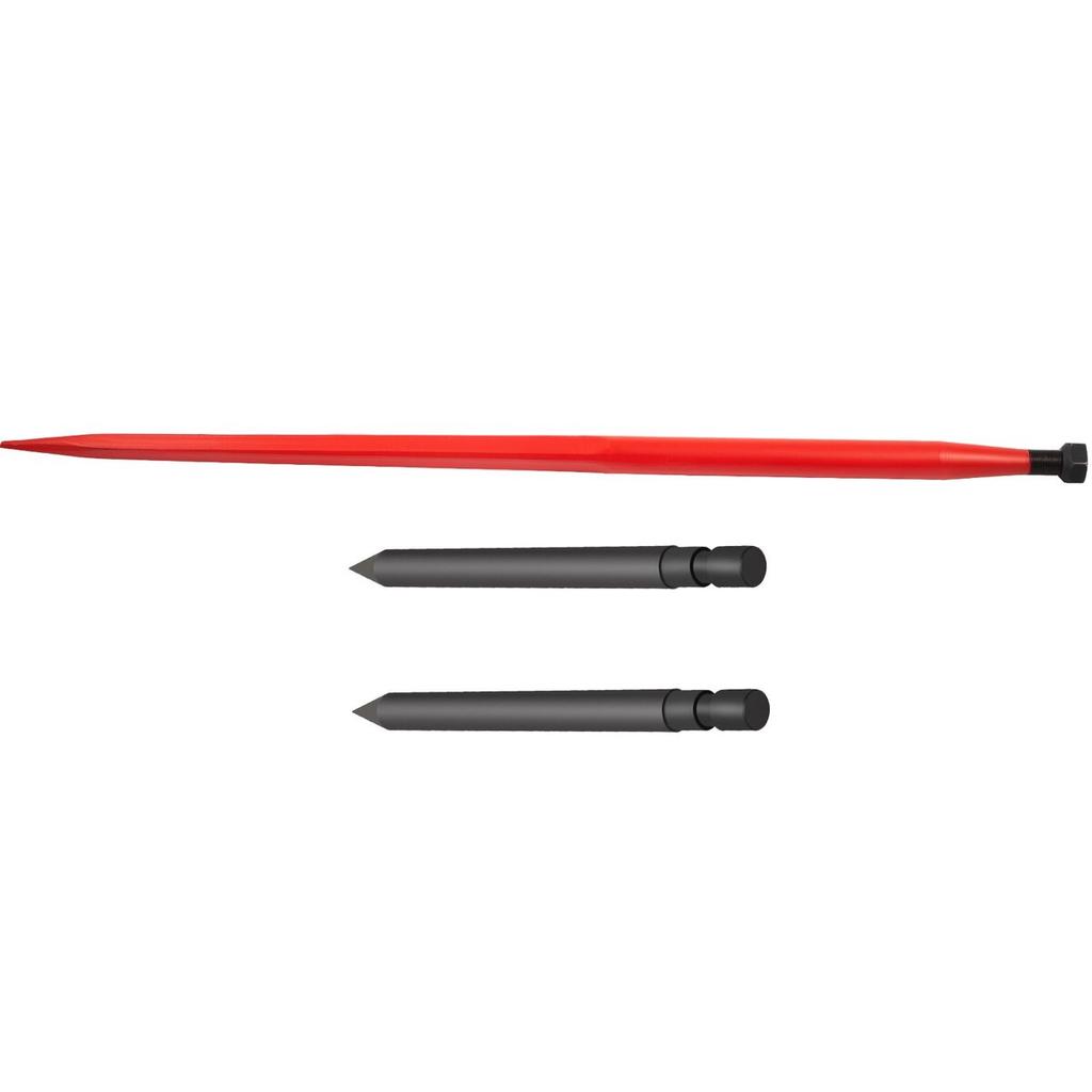 Hay Spear 49\" Bale Spear 3000 Lbs Capacity, Bale Spike Quick Attach Square Hay Bale Spears 1 3/4\" Wide, Red Coated Bale Forks, Bale Hay Spike with 2