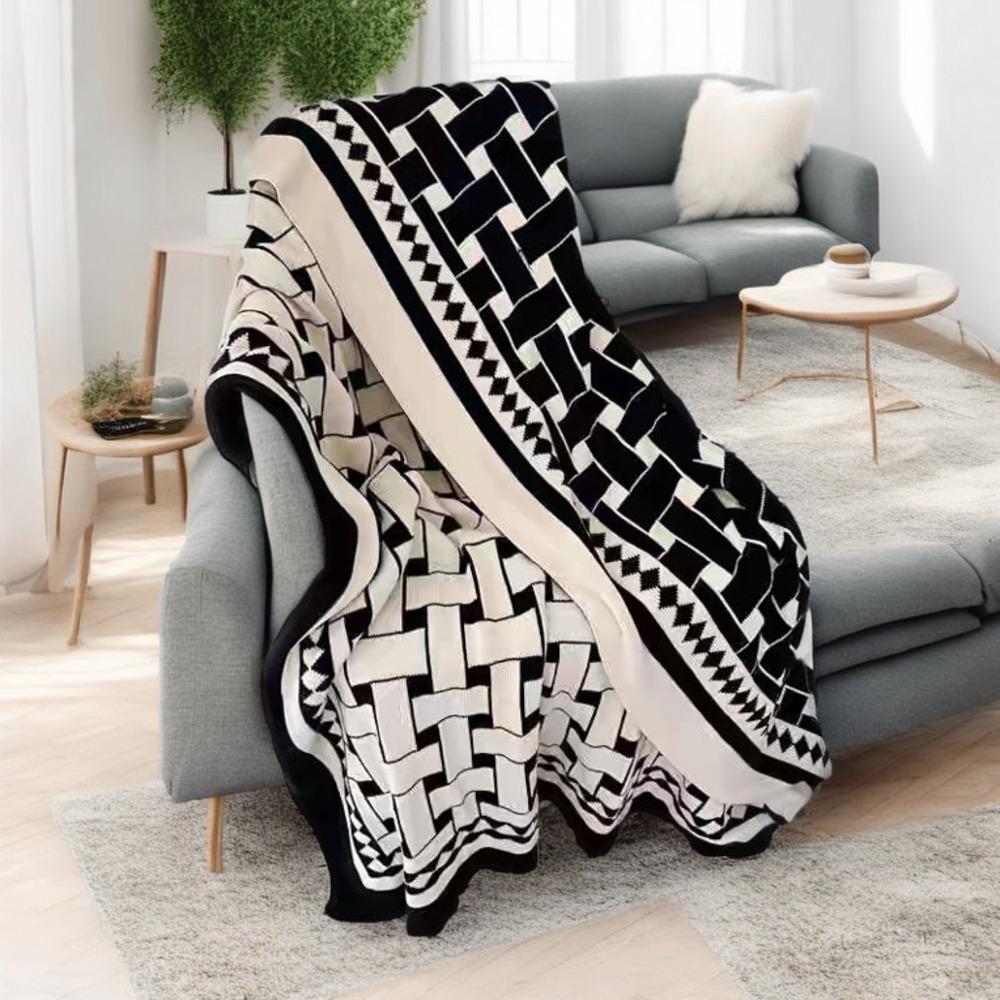 Double Layered Blanket Air-conditioned Room Shale Blanket Vintage Blanket Office Nap Single Sofa Blanket Decoration