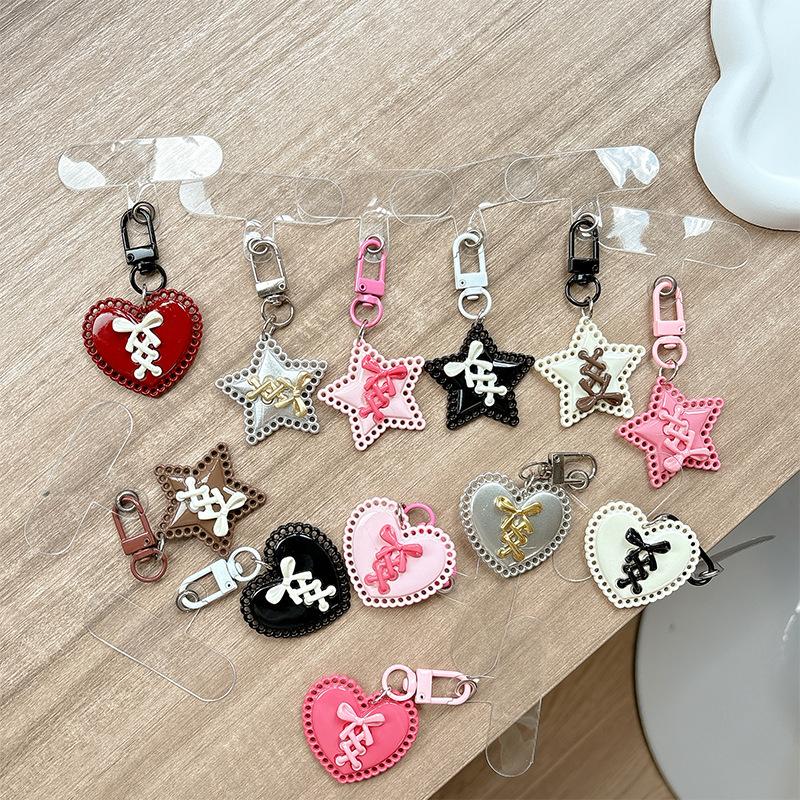 Personalized Love Keychain Pendant, Girl Heart School Bag, Star Pendant, Car Key, Bag, Pendant, Mobile Phone Case, Accessories.