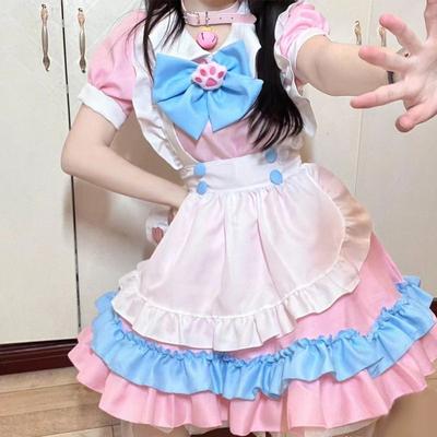Japanese Maid Cute Lolita Skirt Girl Maid Uniform Lolita Dress Cosplay Performance Clothing Summer