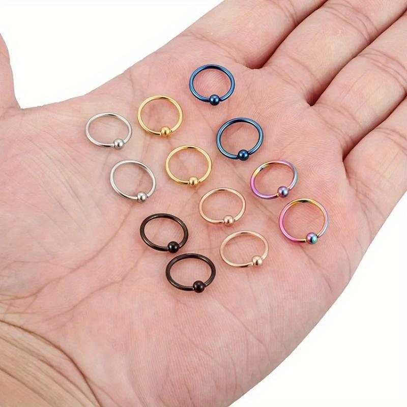 2-10Pcs Nose Ring 20G Thin Helix Cartilage Earrings For Lip Nostril Septum Piercing Hoop Womens and Mens Body Pierecing Jewelry