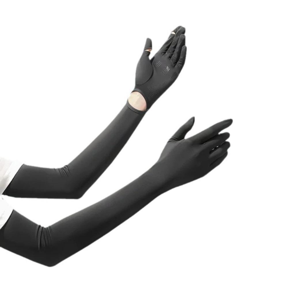 Non-slip Ice Silk Arm Sleeve Sun Protection Sunscreen Sleeve Gloves Thin Long Sleeve  Riding