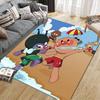 Anpanman Flannel Pattern Square Carpet,Area Rug,Carpet Rug for Living Room Bedroom Sofa Playroom Decor,Non-slip Floor Mat