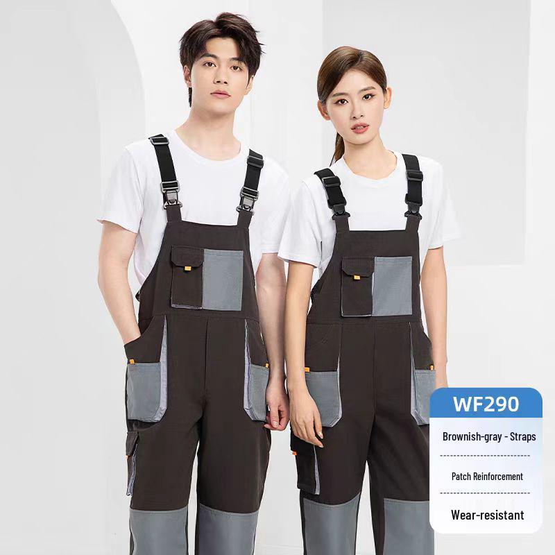 Custom Multi-Pocket Wear-Resistant Jumpsuit with Spring and Autumn Overalls for Men and Women