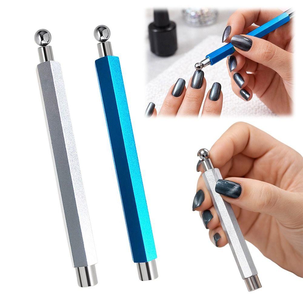Double-head Magnet Pen With Nail Magnetic Stick Magnetic Ball Cat Eye Gel Pen Aluminum Alloy Handle Multi-function