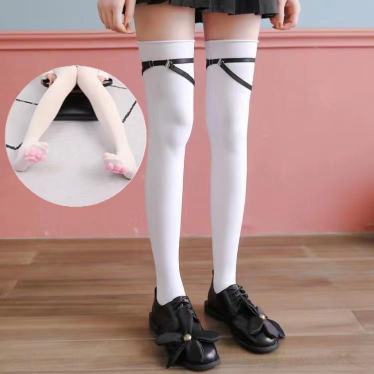 3D kočičí tlapka Lolita podkolenky nad kolena - Dámské punčochy pro Anime Cosplay