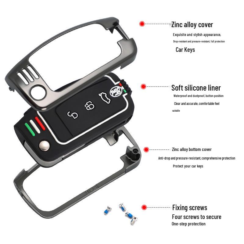 Ford Classic Key Case: Fits Focus, Mondeo, Kuga, EcoSport - Metal Remote Shell.