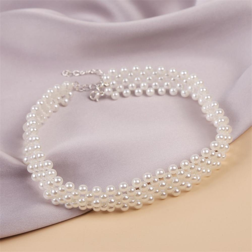 Luxury Imitation Pearl Necklace Elegant Sweater Chain Fashion Clavicular Chain  Jewellery Gift