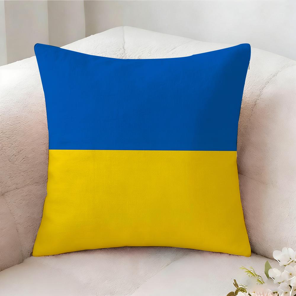 Ukraines Flag Pillow Case Pillowcase Doublesided Printed Sofa Cushion Bedroom Headboard Pillow