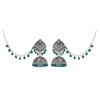 Retro Ethnic Rhinestone Tassel Earrings & Hair Chain Jewelry Set
