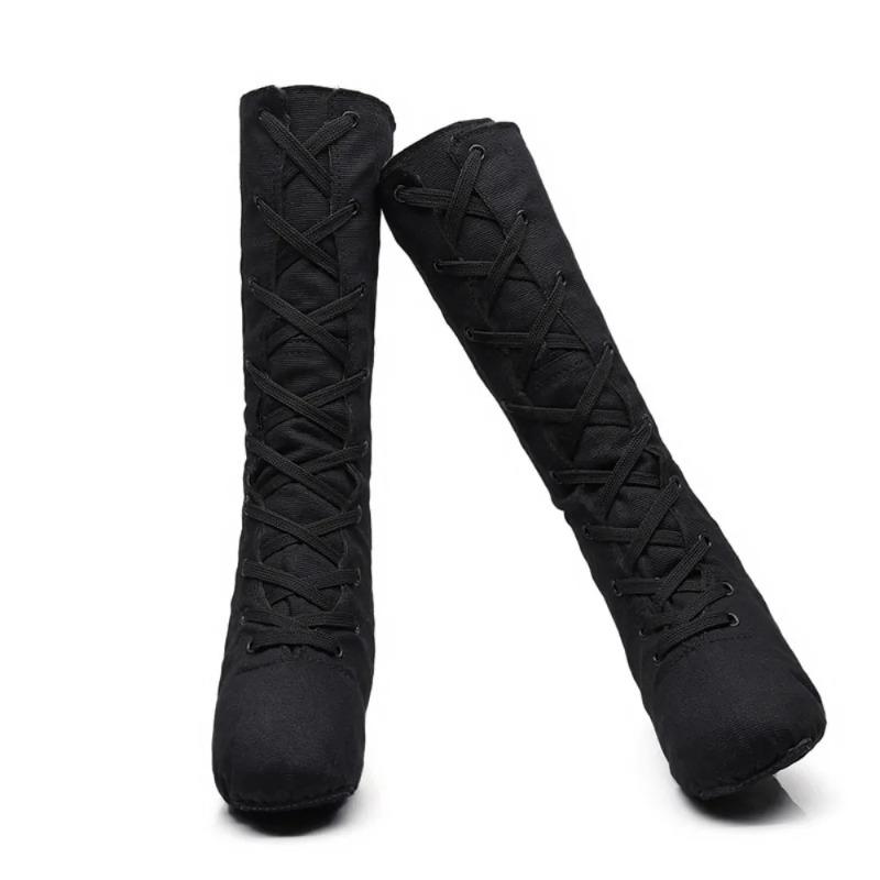 Mode Damen Canvas Jazzstiefel 31-44 Tanzschuhe Bühnenauftrittschuhe Weiche Ledersohle Modern Jazz Show Ballroom Ballettschuhe