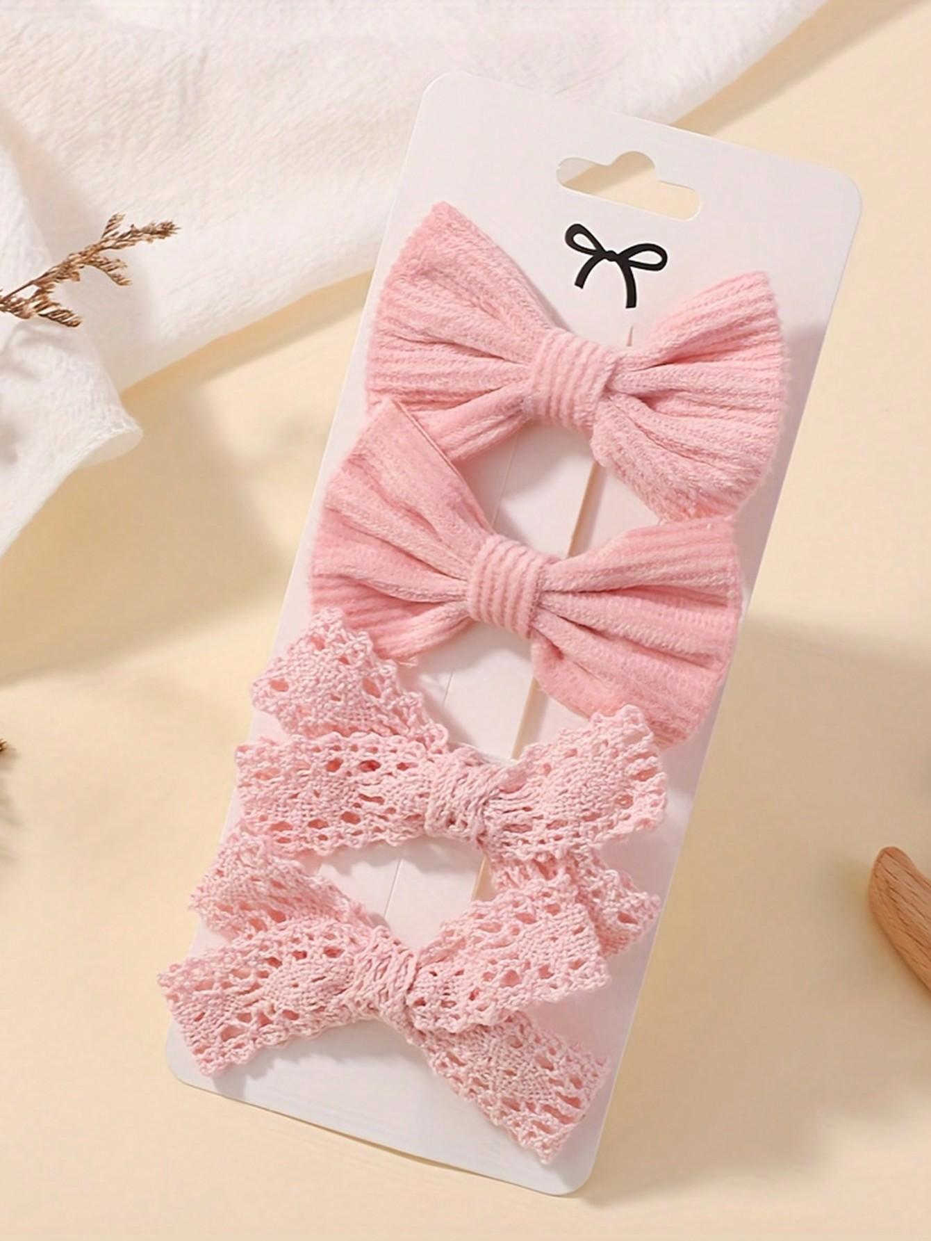 

4 шт./набор однотонные кружевные заколки для волос для девочек ручной работы бархатные банты детские заколки для волос головные уборы аксессуары для волос