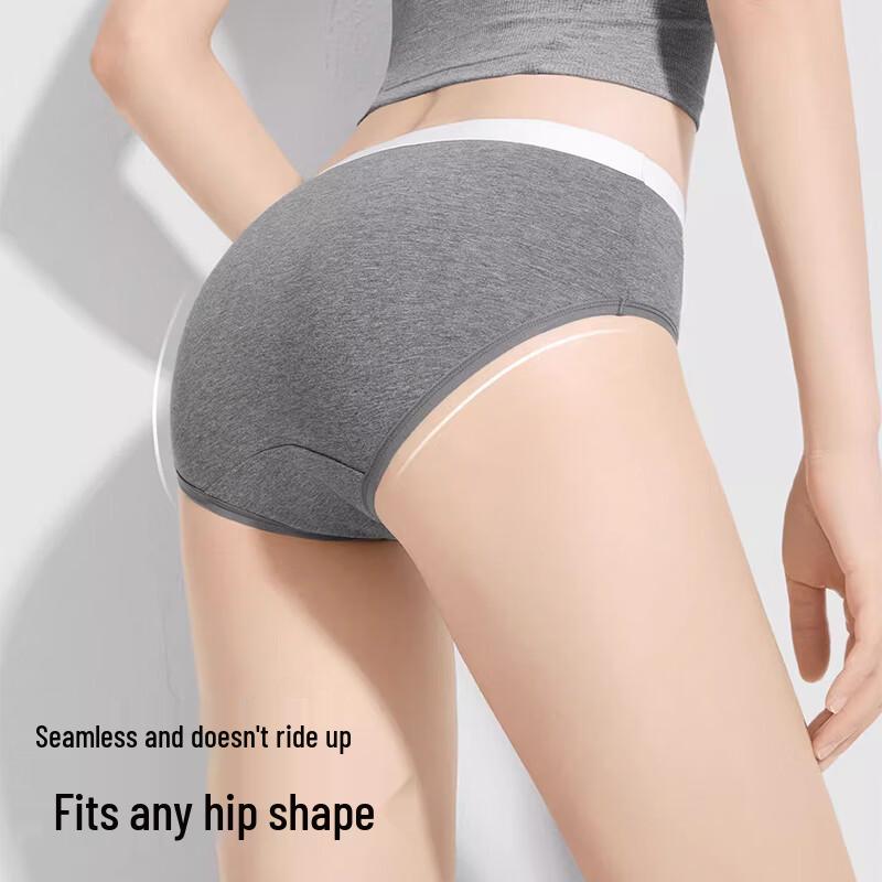 FitonTon Women's Pure Cotton Mid-Waist Briefs 3-Pack