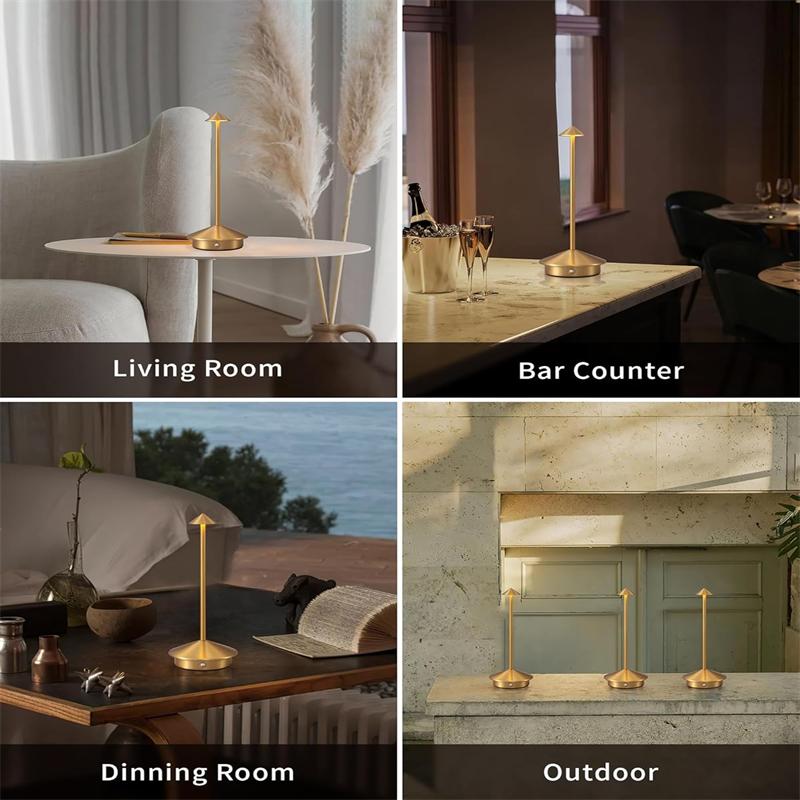 Portable Cordless Table Lamp With 5000mAh Battery Touch Control Dimmable LED Desk Light 3 Colors For Indoor Outdoor Bedroom Use