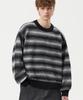 TRILLION Washable Gradient Stripe Crewneck Knit_Black