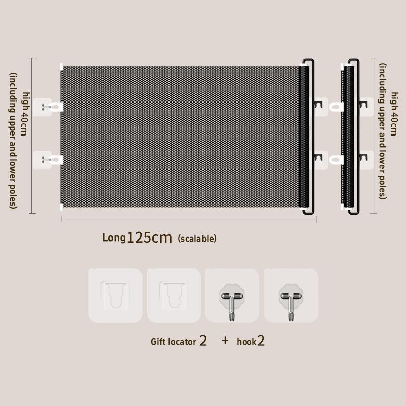 Retractable Pet Gate For Cats Dogs No-Drill Mesh Safety Barrier Anti-Jump Isolation Fence To Prevent Cat From Escaping Indoor
