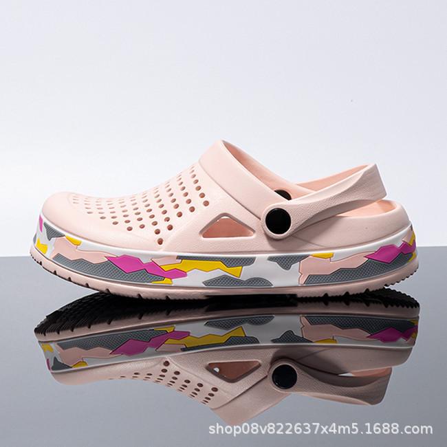 

Odorless step on shit hole shoes men s summer new sports wear wear wear thick sole deodorant bag head sandals women s summer 45 розовый