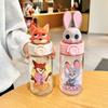 Zootopia Nick Judy Kids Water Bottle With Straw For School Summer Durable Tritan