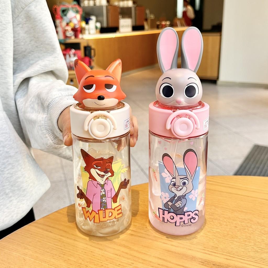 Zootopia Nick Judy Kids Water Bottle With Straw For School Summer Durable Tritan