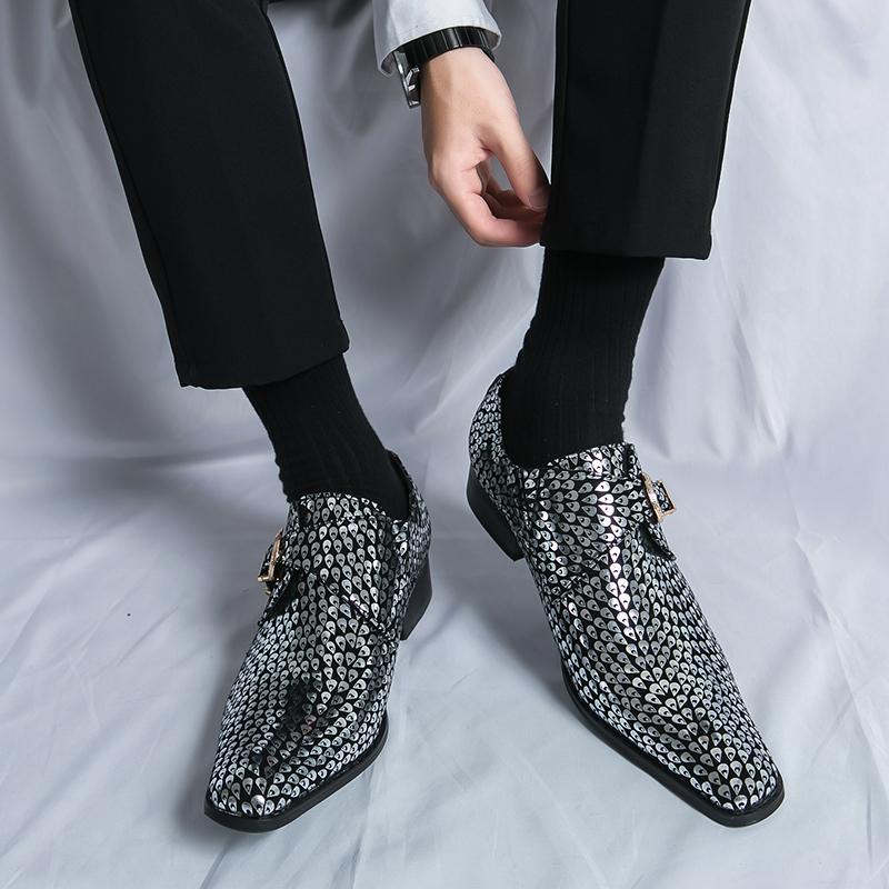 Fashion Men Trend Fashion Business Negotiation Date Formal Party Wedding Chelsea Low Top Leather Shoes Comfortable Versatile Lefu Shoes