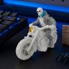 Resin Skeleton Figure Halloween Ornament, Motorcycle Figurines, Durable Matte Finish Bar Skull Decoration Collectible Statue, for Boy