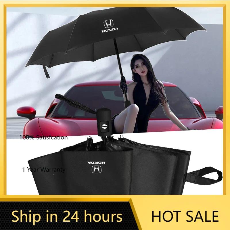 2025 Heißes Auto Faltbarer Regenschirm Tragbarer Automatischer Sonnenschirm Emblem Auto Zubehör Für Honda Civic Accord City CRV Jade Fit Odysse