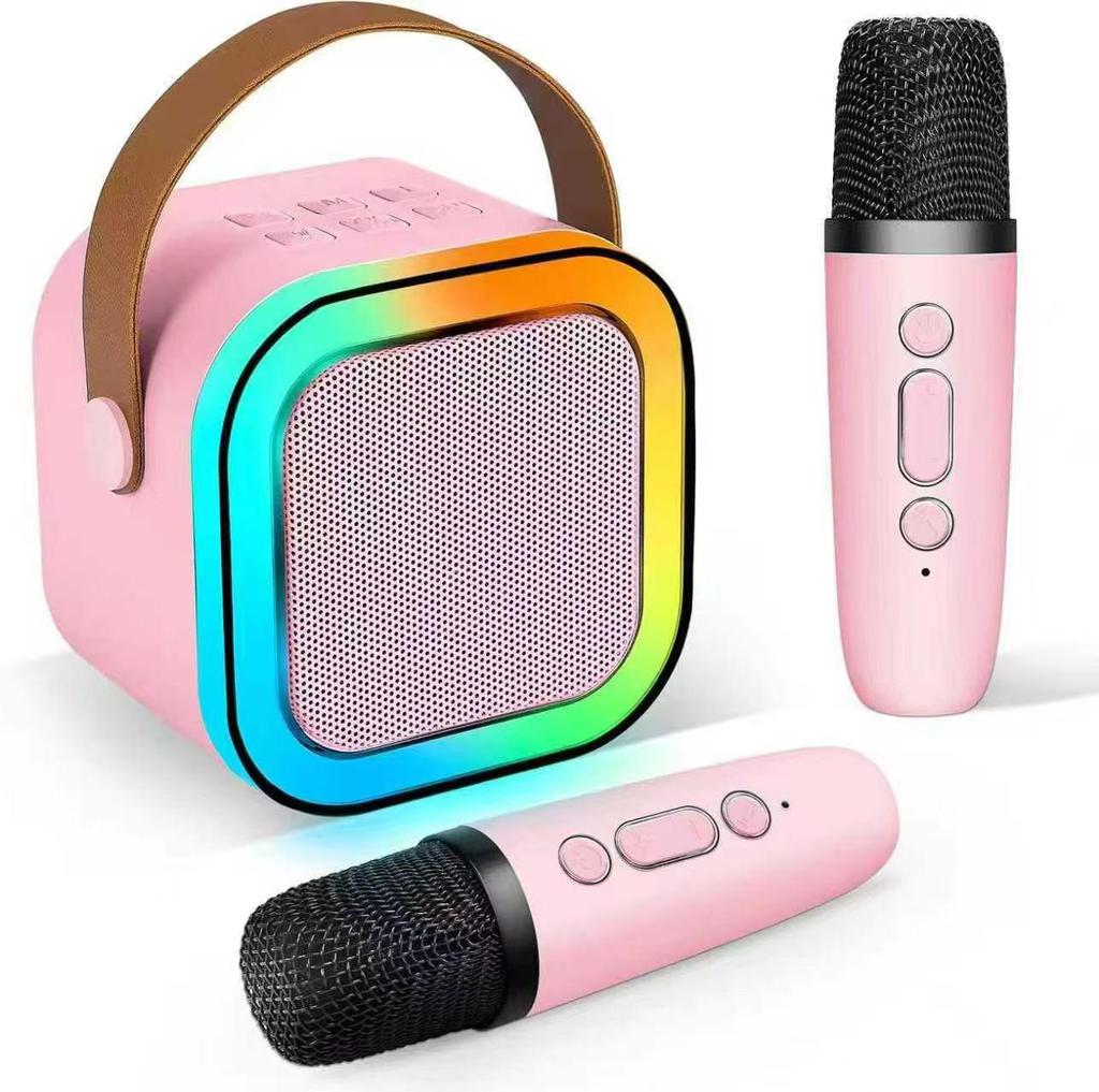 K12 Wireless Bluetooth Microphone Speaker Set - All-in-One Home Karaoke System for Kids and Dance Parties