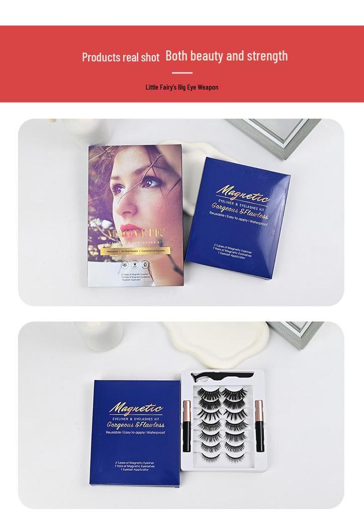 Natural Long Magnetic False Eyelashes - Thin Style Grafted Extensions
