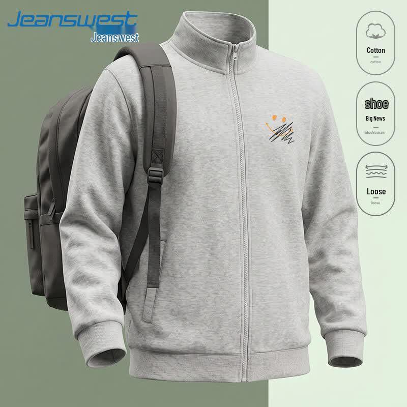 Jeanswest Men's 2026 Stand-Collar Zip Cardigan Jacket