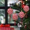 4pcs Christmas Tree Decoration Ornament Simulated Colorful Lollipop Red Golden Candy Cane Xmas Tree Pendant Home Xmas Decor 2025