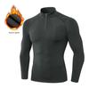 Men's Autumn/Winter High Elastic Fitness Sweatshirt - Plus Velvet, Long Sleeve, Half-Zip, Stand Collar for Sports, Basketball & Running