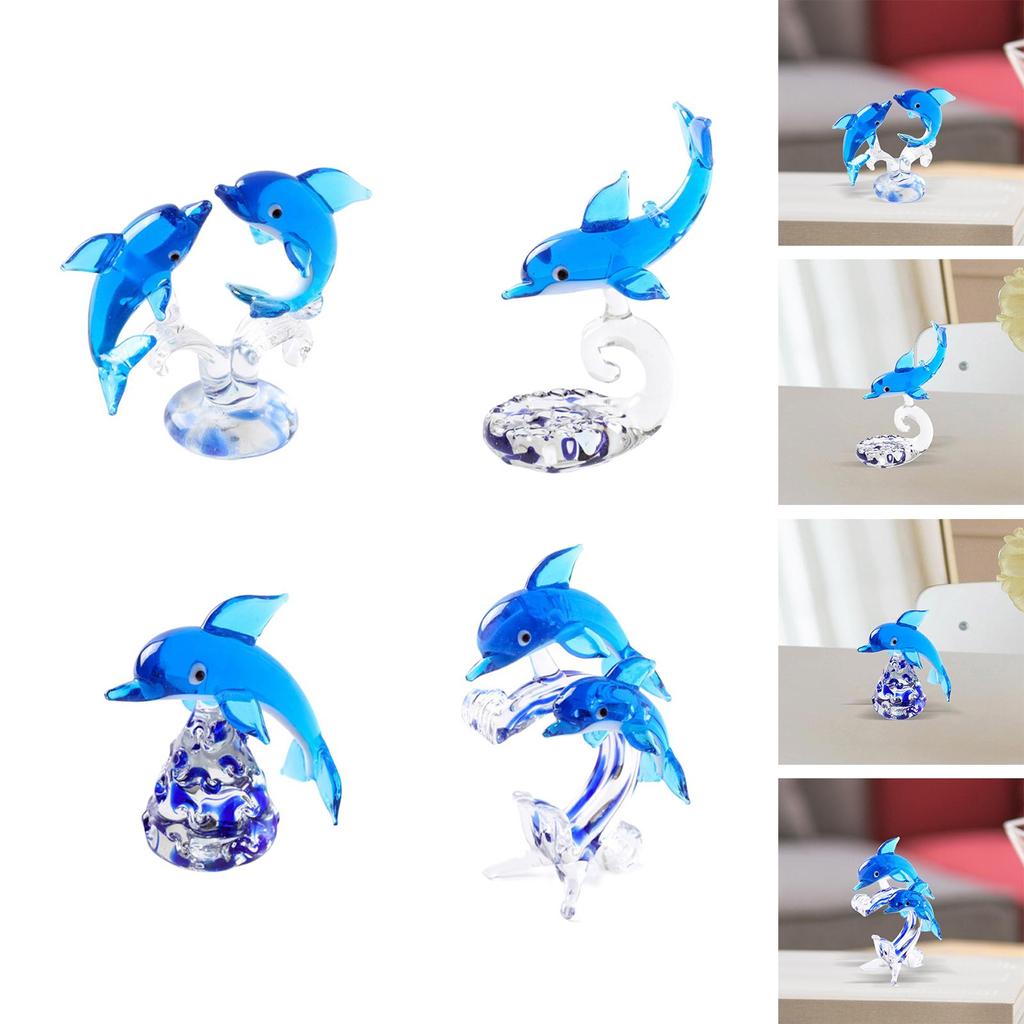 Dolphin Statue Cabinet Collectible Living Room Present Decors Home Office Bedroom Desk Figurine Decoration Dolphin Miniature