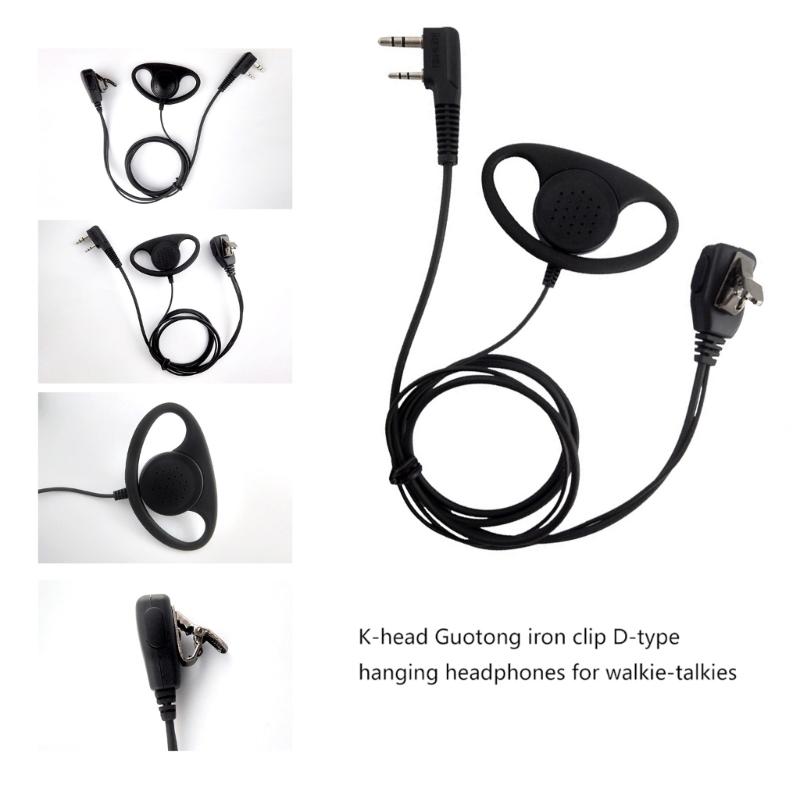 Strong PTT Headset Featuring Adjustable Ear Hook Designs Two Pin Radio Earpiece for Security Retail Hotel Staff Use